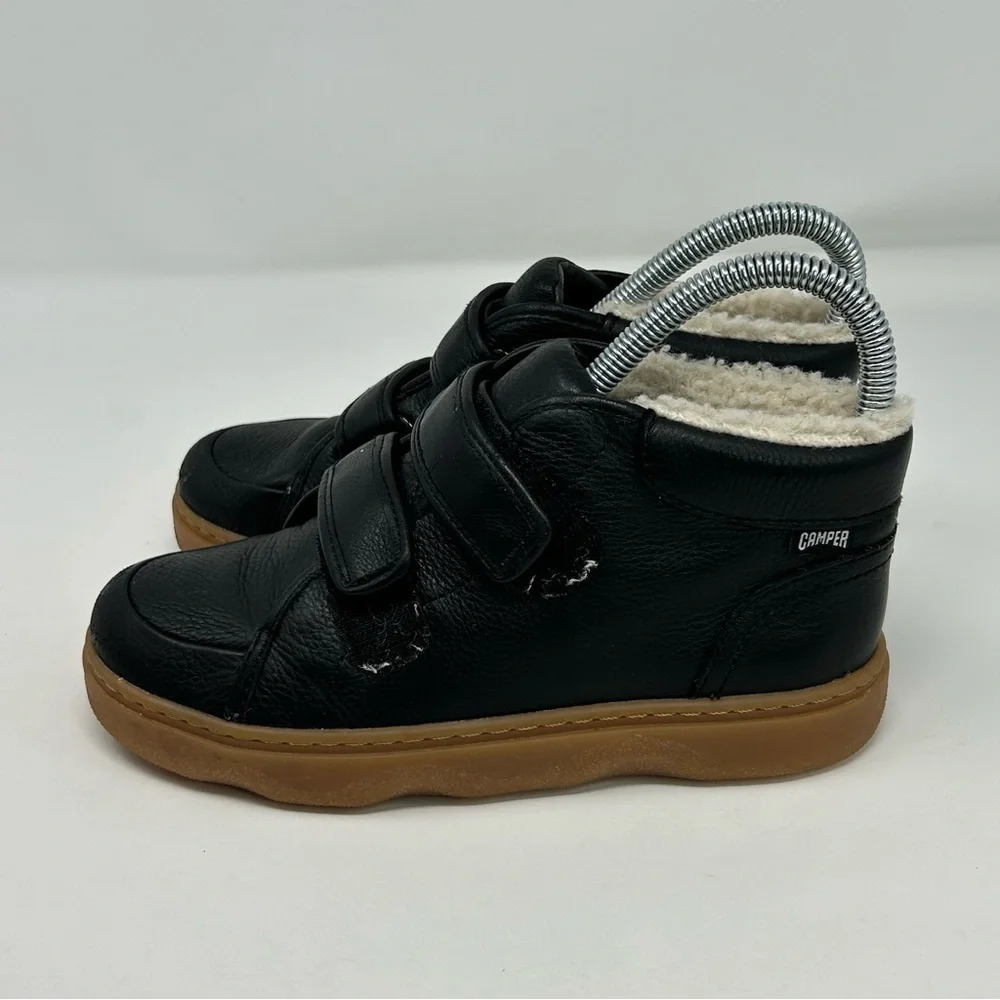 Camper Kiddo Kids Girls Black Leather Adjustable Boots Size 32 (US Size 13.5)